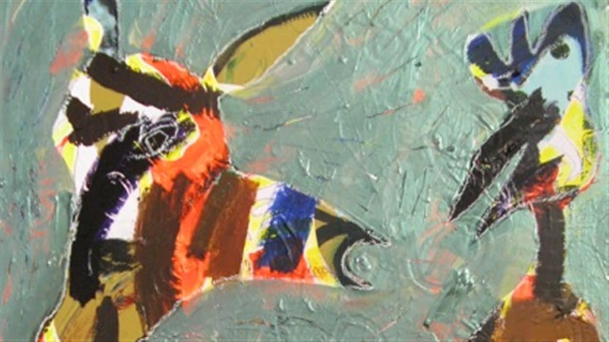 Le veau et l'oiseau, oeuvre d'Annie Brunette