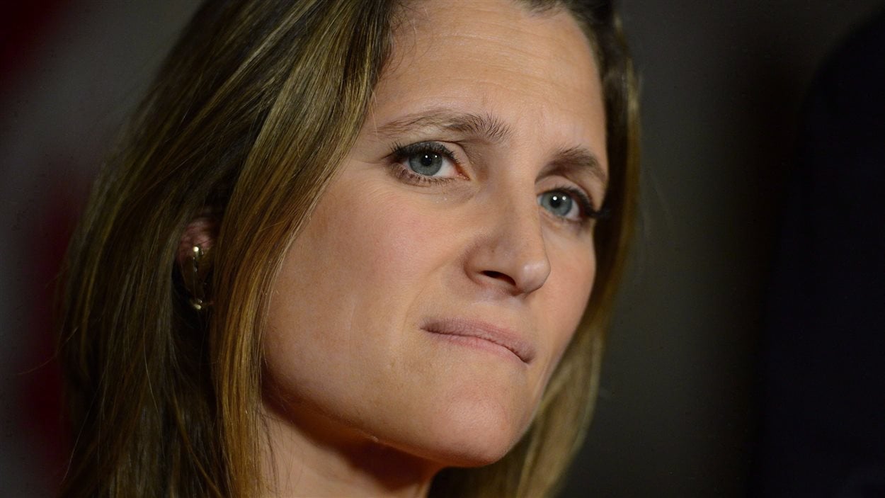 La porte-parole libérale en matière de commerce, Chrystia Freeland
