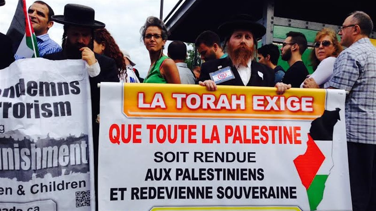 Des membres de la communauté juive soutenant la création d'un État palestinien étaient présents lors de la manifestation de soutien à Gaza, qui s'est déroulée à Montréal.