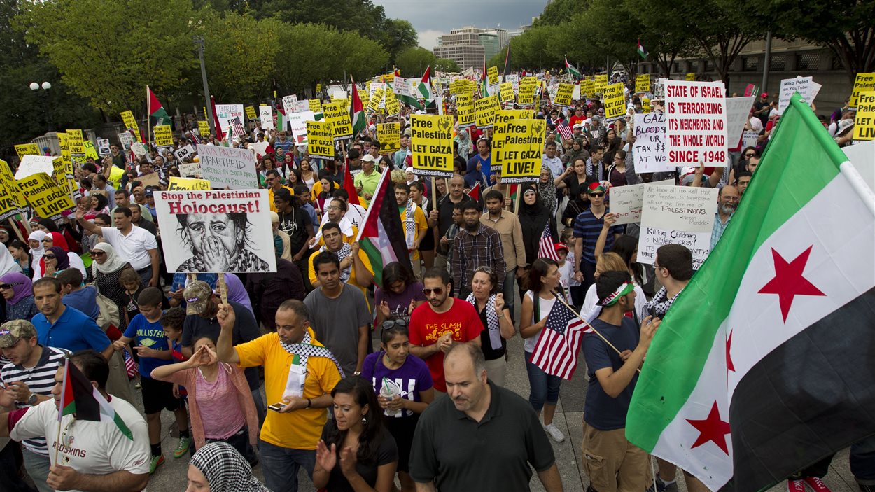 Des milliers de personnes ont manifesté à Washington, le 2 août, pour demander la fin de l'intervention israélienne dans la bande de Gaza.