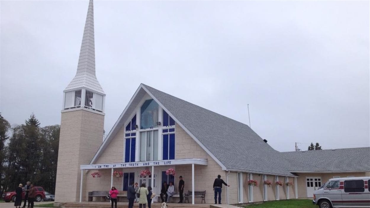 L'église où se tiendront les funérailles de Tina Fontaine, le 23 août 2014, dans la Première Nation Sagkeeng au Manitoba.