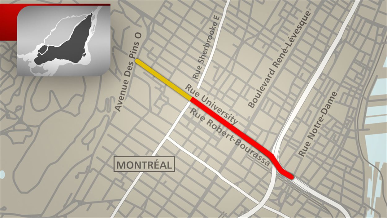 Le nouveau boulevard Robert-Bourassa commencera au futur tronçon urbain de l'autoroute Bonaventure jusqu'à la rue Sherbrooke.