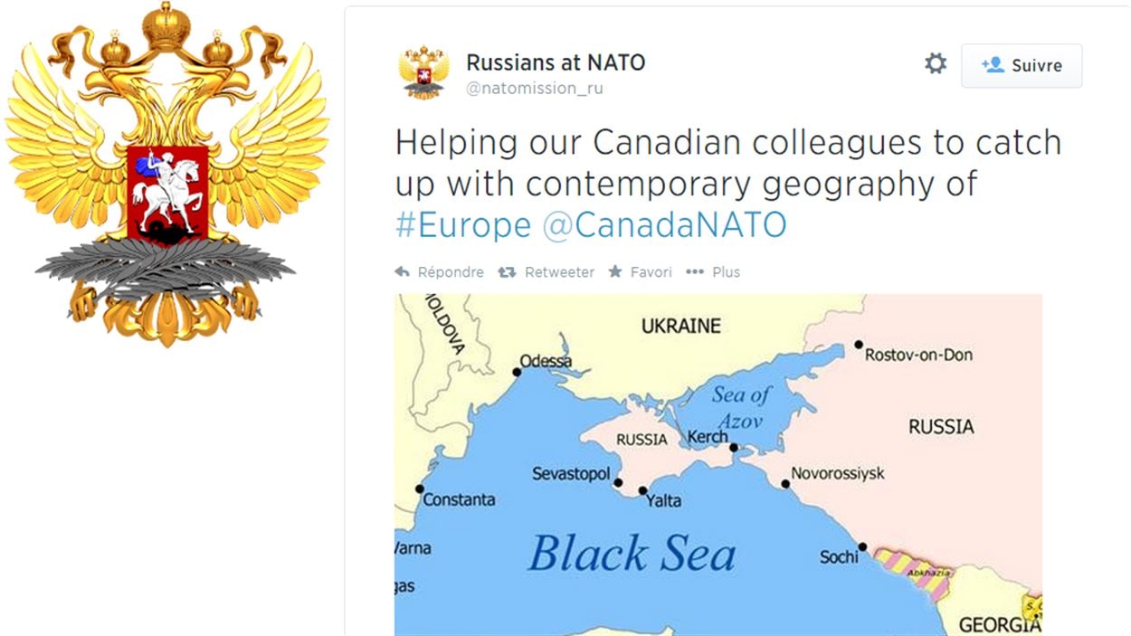 Tweet de la mission de la Russie à l'OTAN.