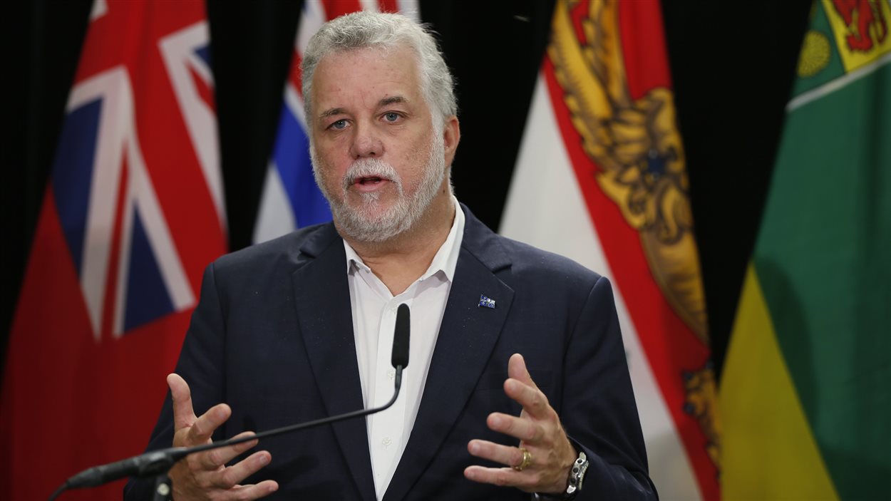 Le premier ministre du Québec, Philippe Couillard, à Charlottetown.