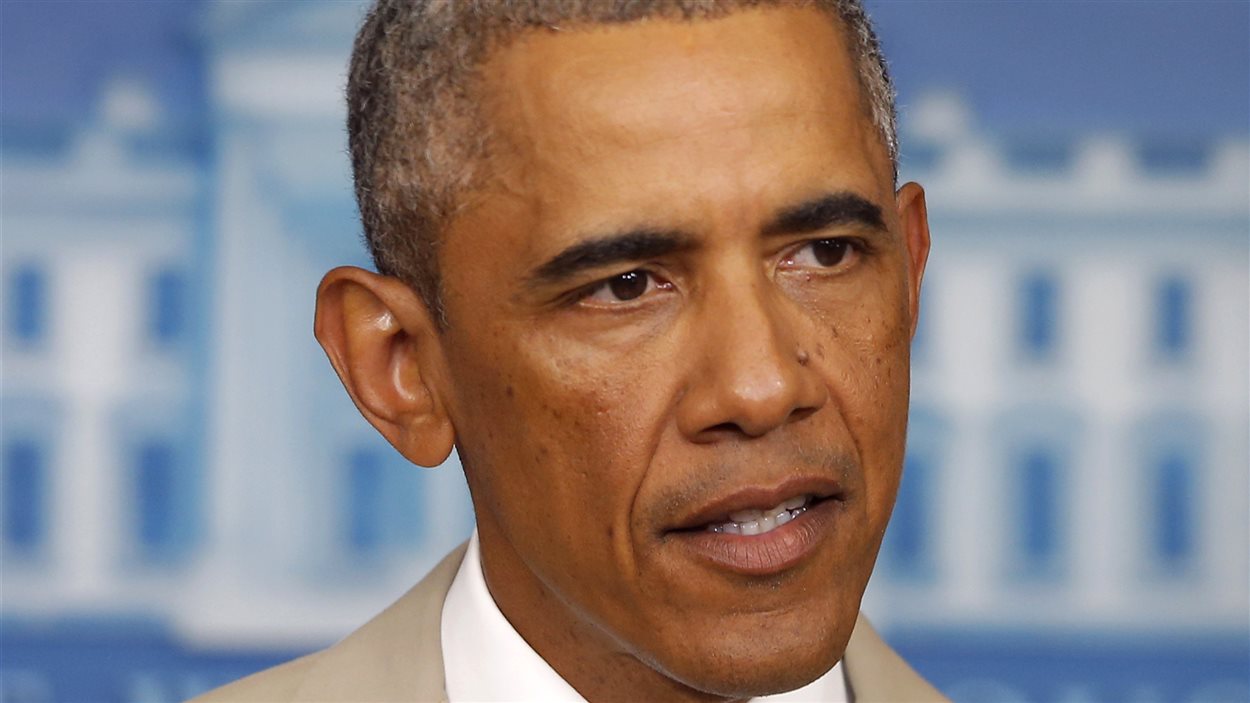 Barack Obama, président des États-Unis, en conférence de presse jeudi le 28 août 2014