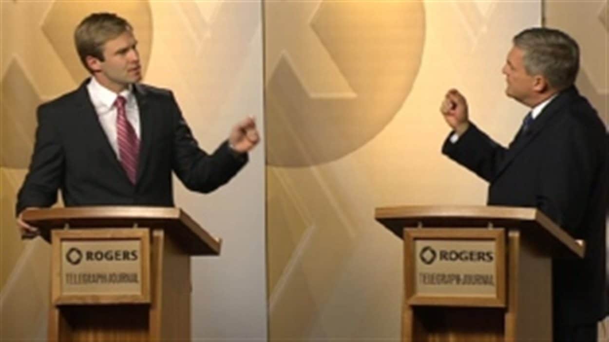 Brian Gallant, du Parti libéral, et David Alward, du Parti progressiste-conservateur