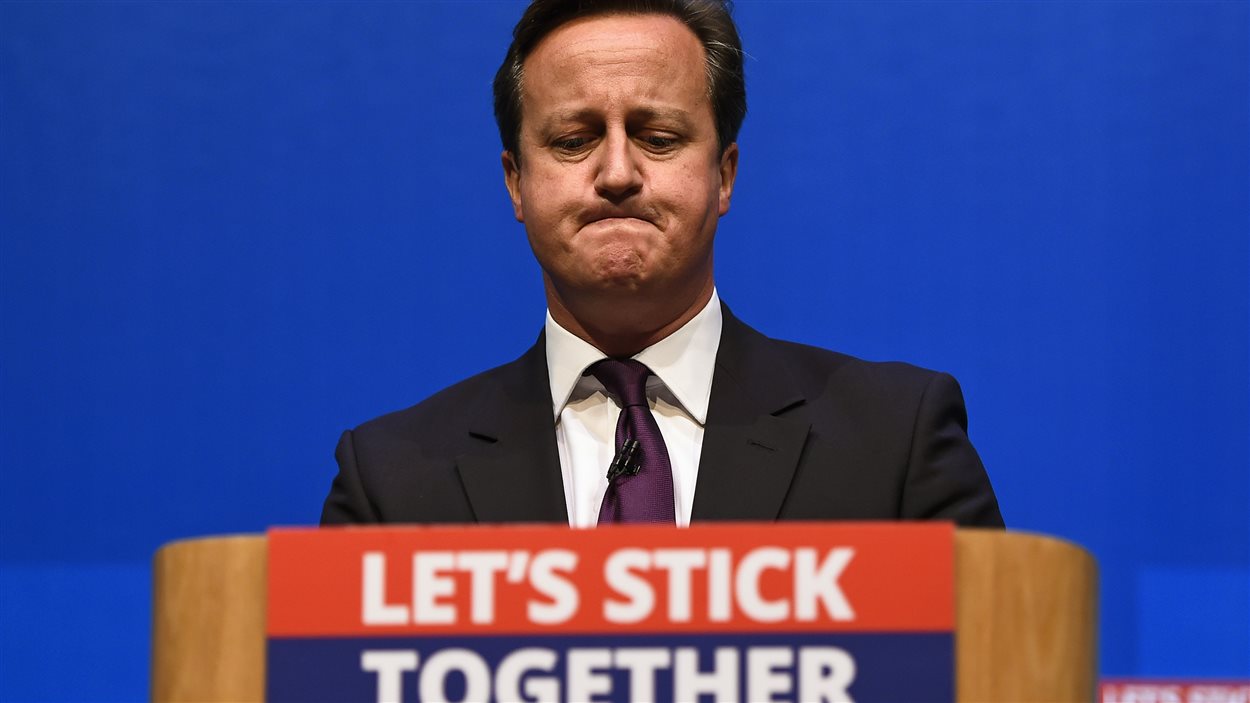 Le premier ministre britannique, David Cameron, s'adressant aux Écossais