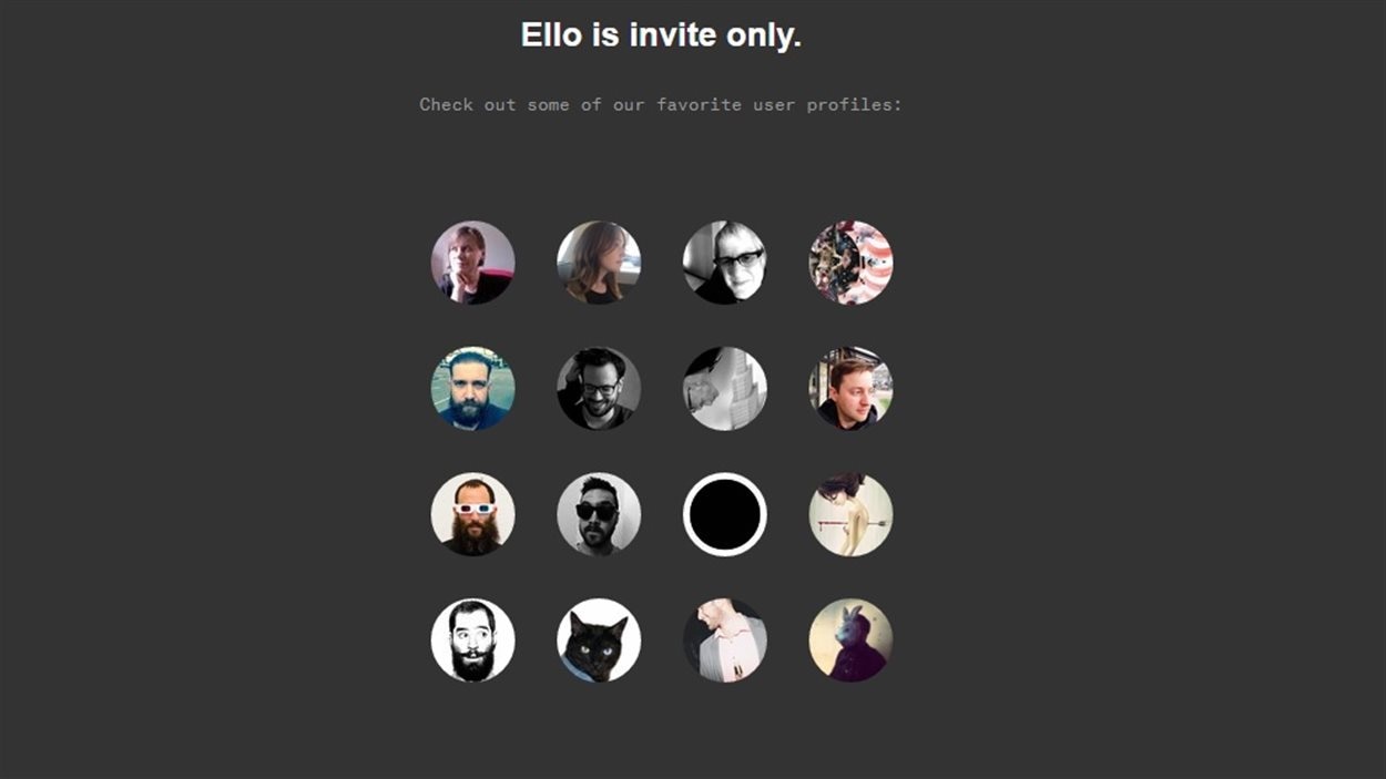 La page d'accueil d'Ello
