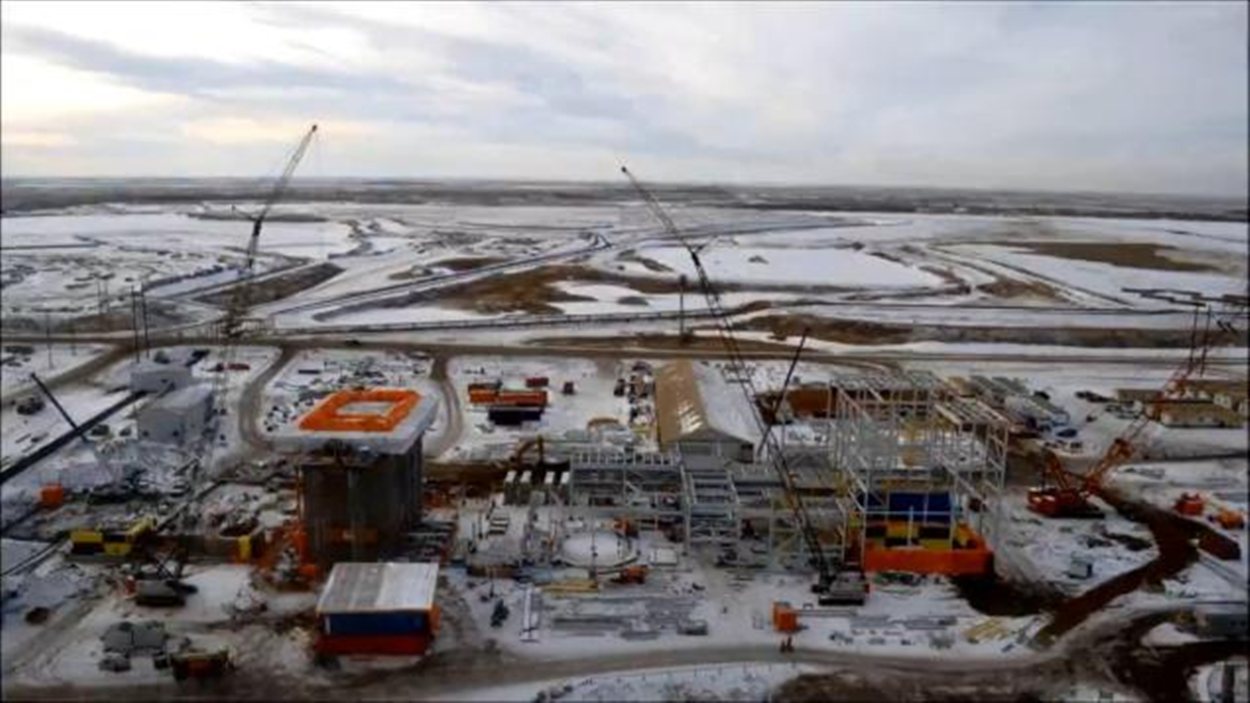 Quelques éléments de la construction de l'usine de captage de carbone à Estevan.