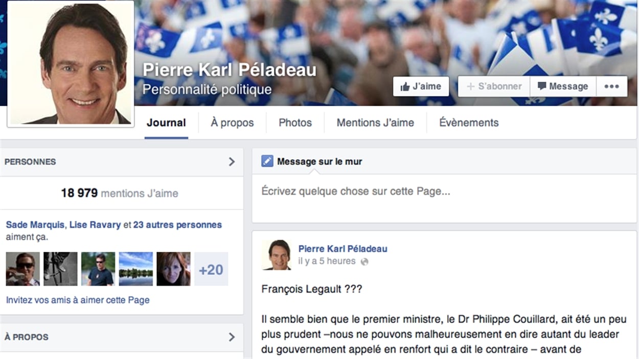 Page Facebook de Pierre Karl Péladeau