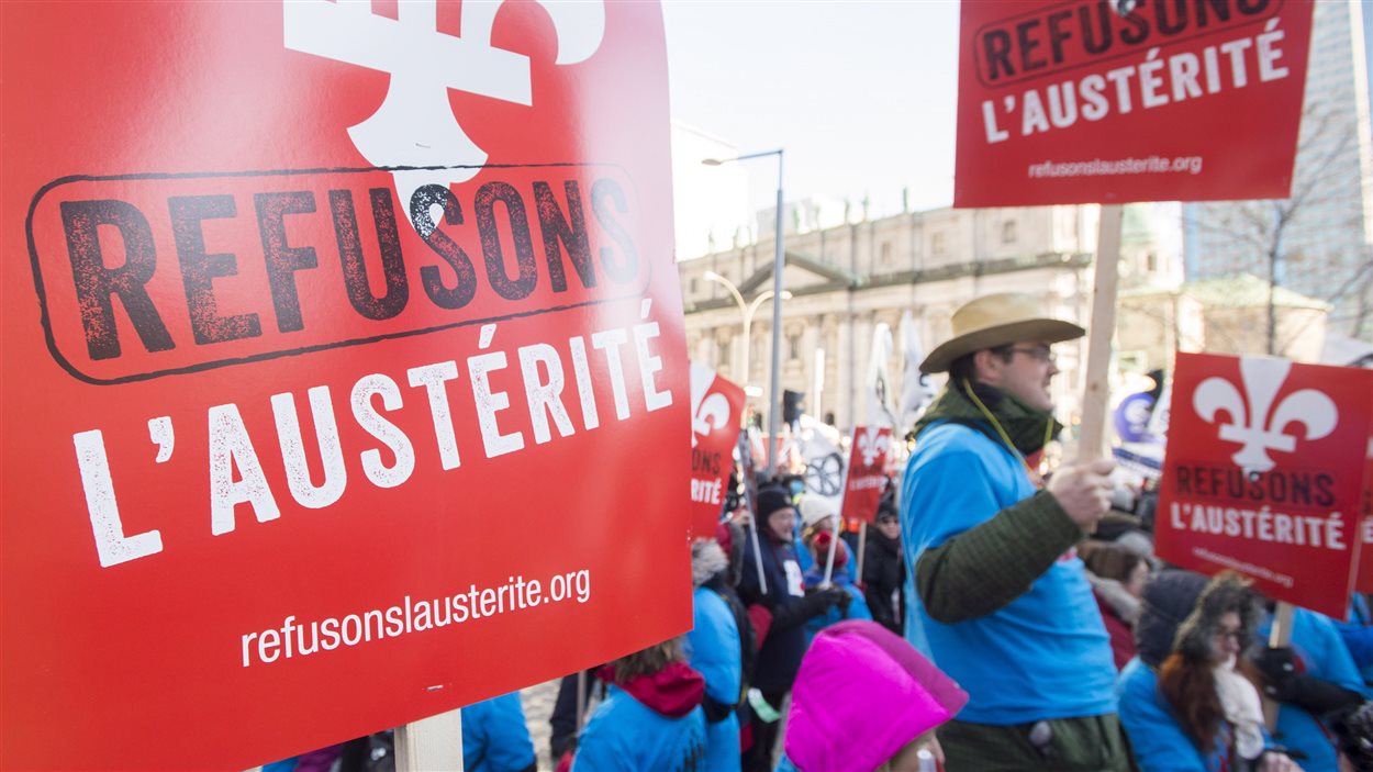 Manifestation contre l'austérité à Montréal, le 29 novembre