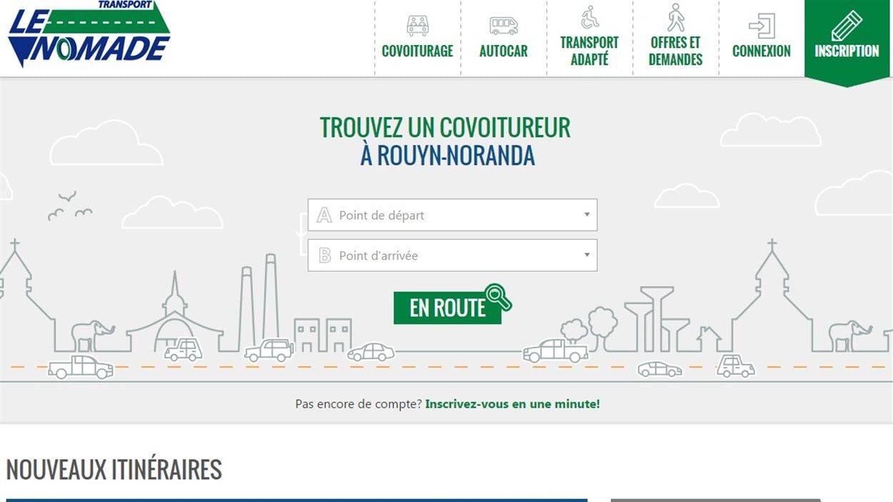 La plateforme web de Transport Le Nomade