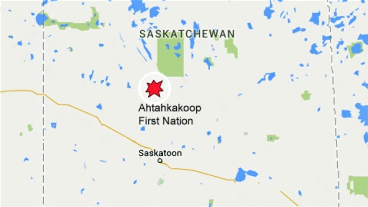 La Première Nation Ahtahkakoop dans laquelle s'est déclaré un feu lundi.