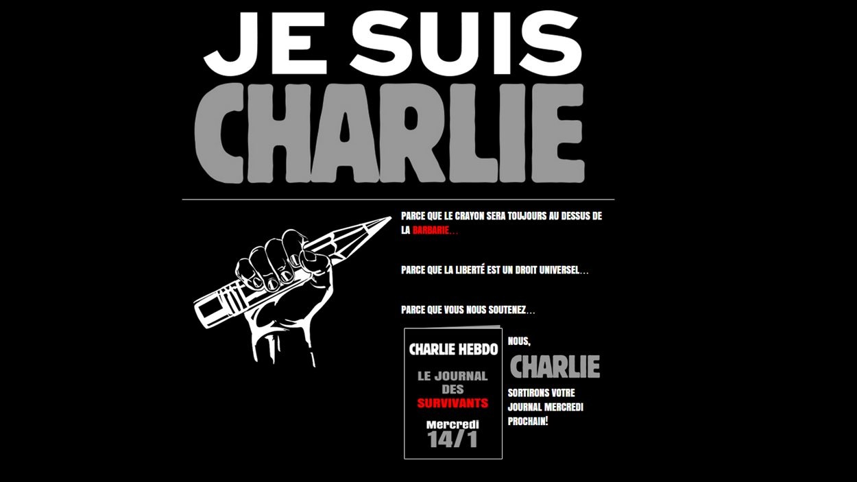 La page d'accueil du site Charlie Hebdo