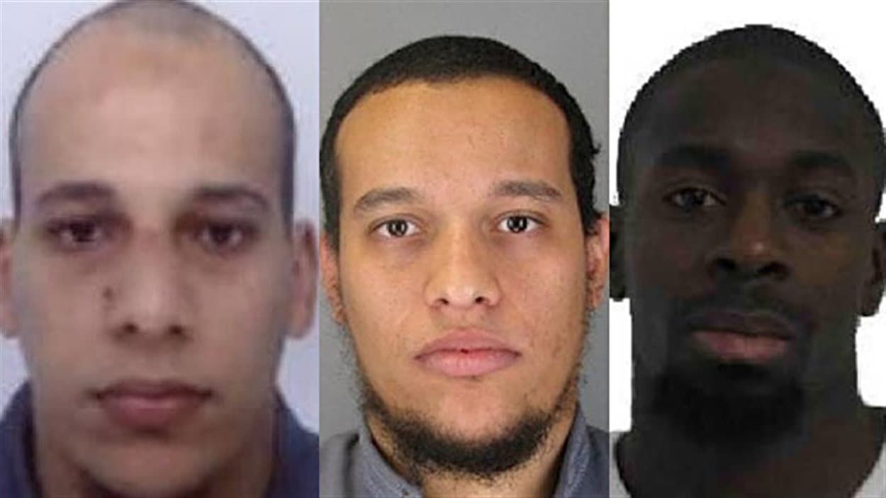 De gauche à droite, Chérif et Saïd Kouachi et Amedy Koulibaly