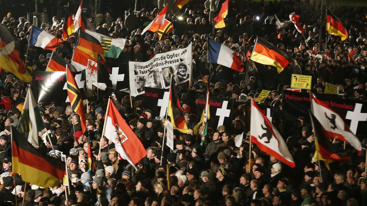 Les manifestants à Dresde.