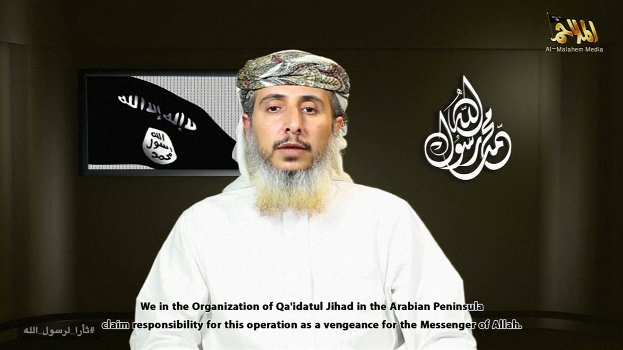 Nasser Ben Ali al-Anassi, dans la vidéo de revendication d'Al-Qaïda dans la péninsule arabique.