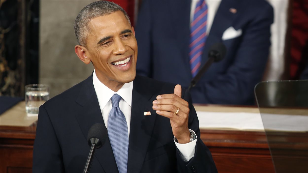 Le président Barack Obama durant son discours sur l'état de l'Union