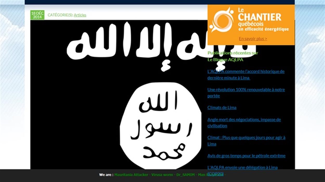 Le site web piraté de l'AQLPA
