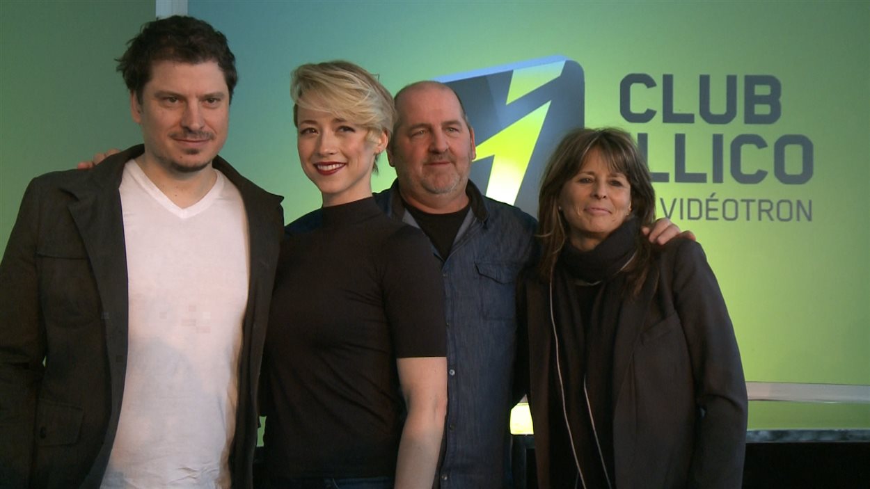Le réalisateur Yves-Christian Fournier, la comédienne Karine Vanasse, le scénariste Luc Dionne et la productrice Fabienne Larouche