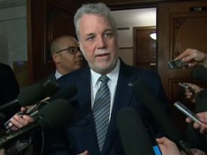 Le premier ministre du Québec, Philippe Couillard, à son arrivée au Conseil des ministres.
