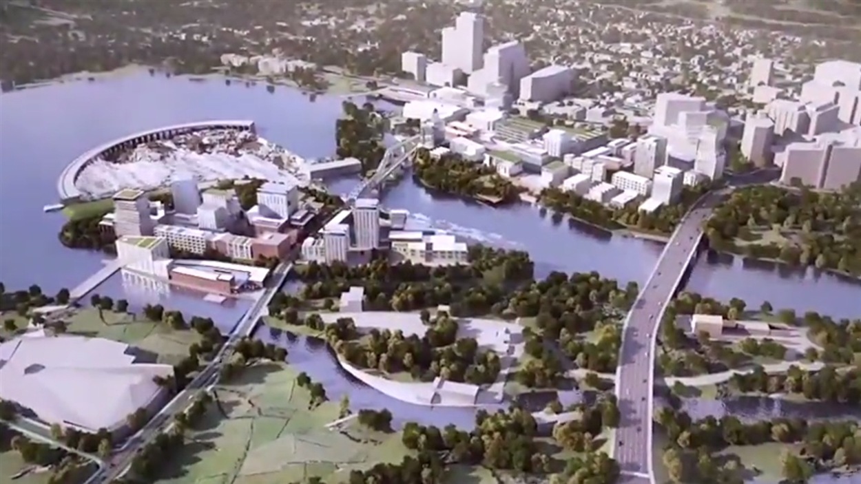 Une vue d'artiste du projet immobilier Zibi