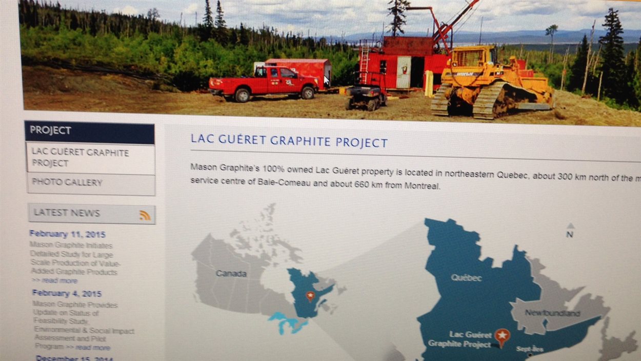 Le sitte internet de Mason Graphite