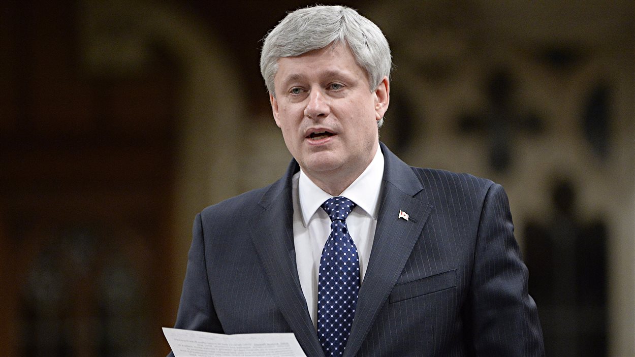 Le premier ministre du Canada, Stephen Harper, à la Chambre des communes mardi, le 24 février 2015