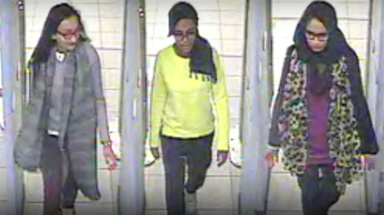 Les trois jeunes filles britanniques qui auraient joint les rangs de l'État islamique (EI)