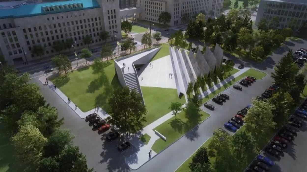 Vue aérienne du futur Monument aux victimes du communisme.