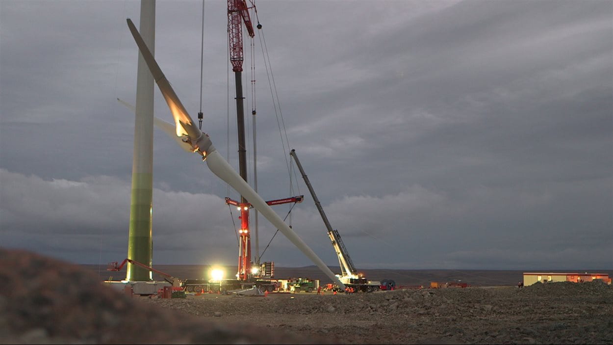 La construction de l'éolienne de Raglan