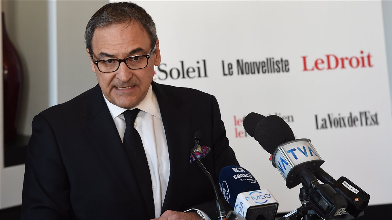 Martin Cauchon, lors de la conférence de presse qui avait lieu à Québec.