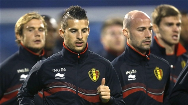 laurent ciman (en avant à droite) avec léquipe nationale