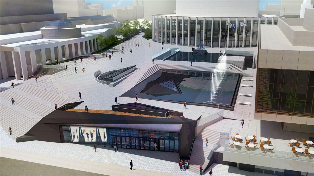 Maquette de la nouvelle esplanade de la Place des Arts.