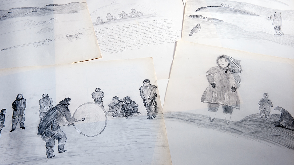 Un des 1842 dessins inuits de 1964.