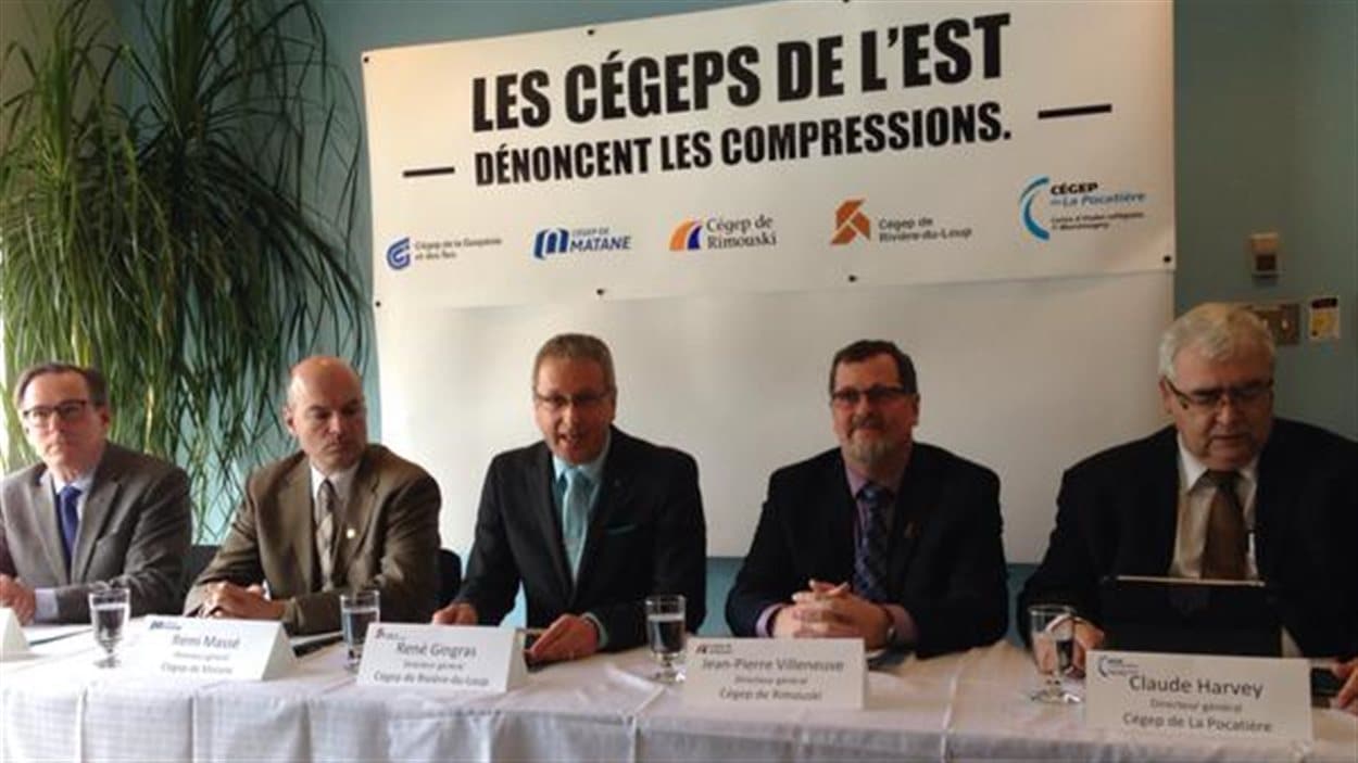 Les directeurs généraux des cinq cégeps de l'Est du Québec