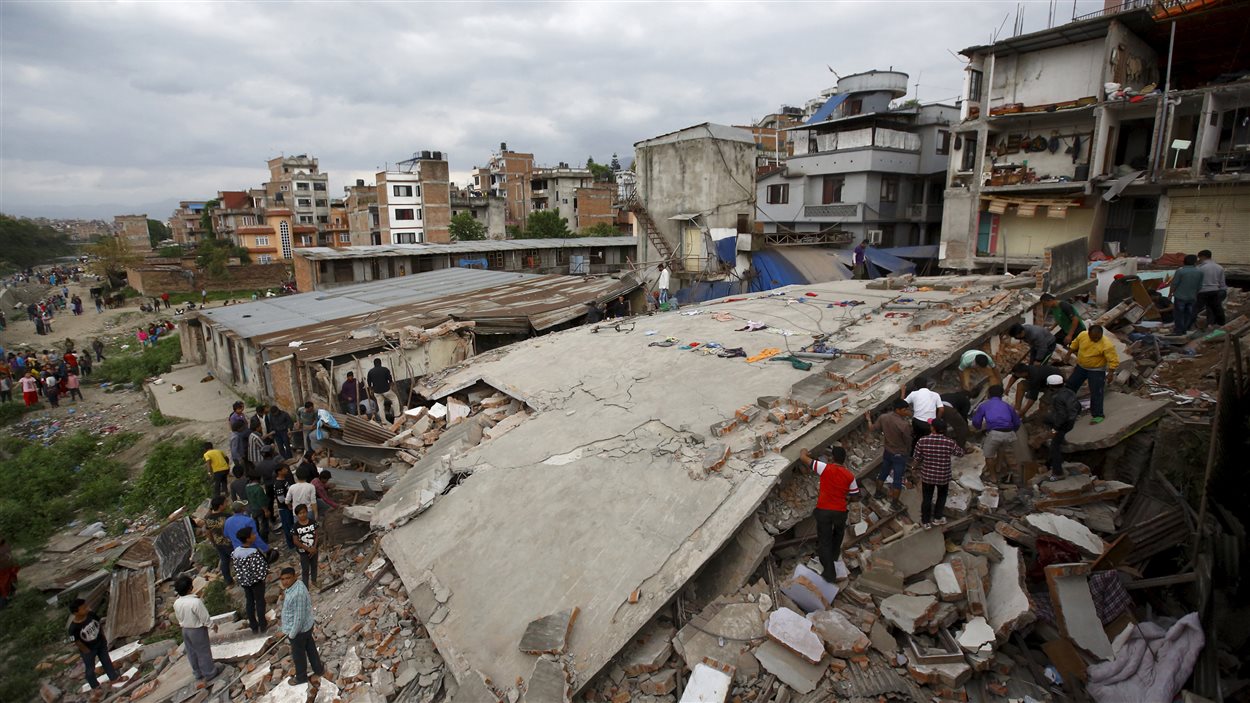Un secteur de Katmandou, au Népal, dévasté par le tremblement de terre le 25 avril.