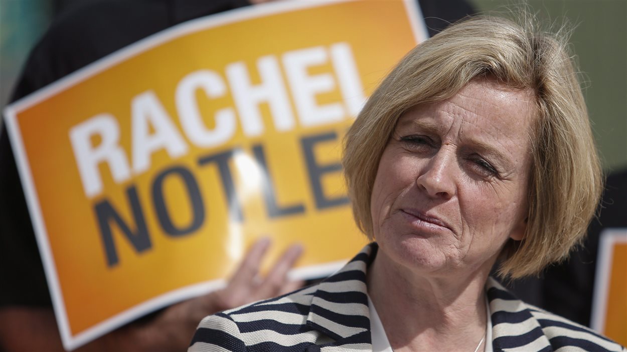 La chef du NPD de l'Alberta Rachel Notley.