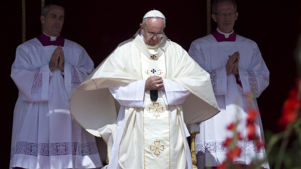 Le pape François lors de la cérémonie de canonisation de quatre religieuses, dont deux Palestiniennes, au Vatican.