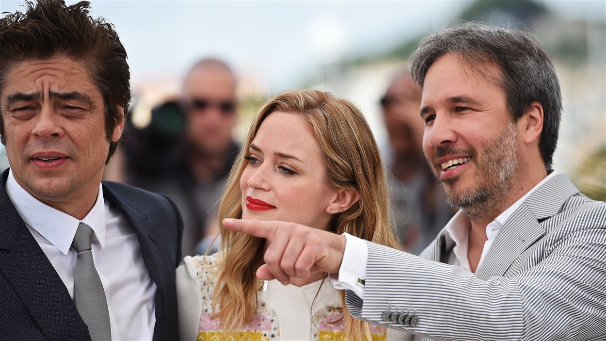 Benicio Del Toro, Emily Blunt et Denis Villeneuve à Cannes