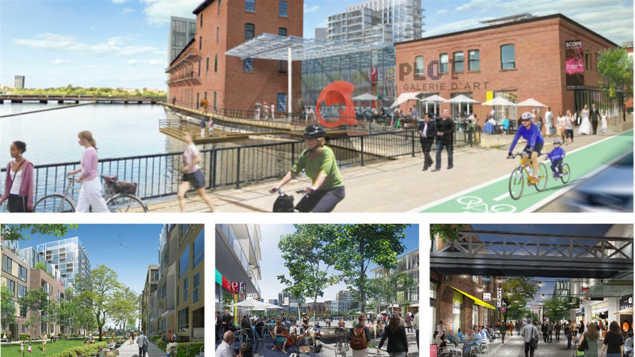 Vue d'artiste du projet Zibi à Ottawa-Gatineau sur les îles Chaudière et Albert