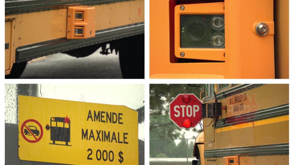 Les caméras installées sur un autobus scolaire d'Ottawa.