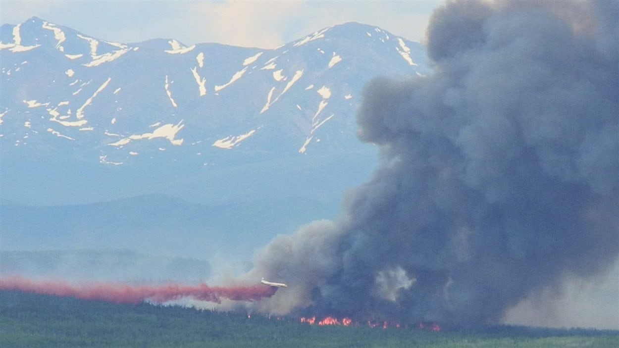 Un feu de forêt au Yukon le 29 mai 2015.