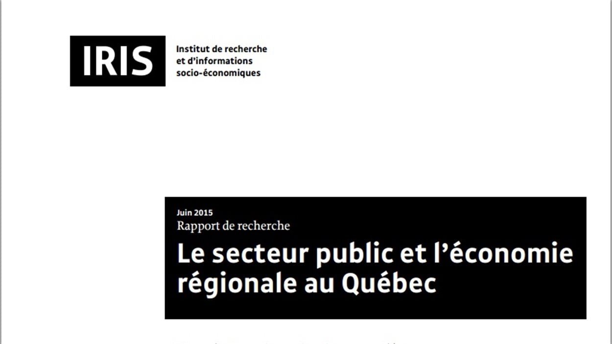 Étude de l'IRIS : Le secteur public et l'économie régionale au Québec