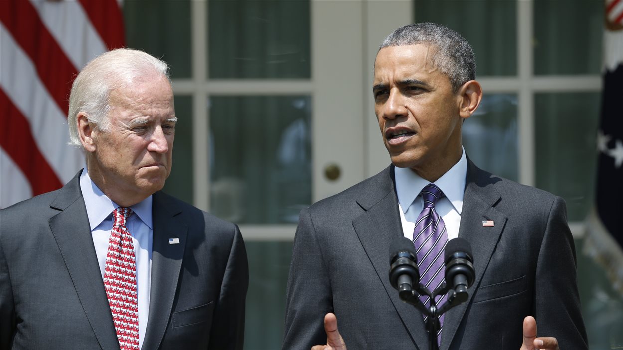 Le président américain, Barack Obama, en compagnie du vice-président, Joe Biden, à la Maison-Blanche, le 1er juillet.