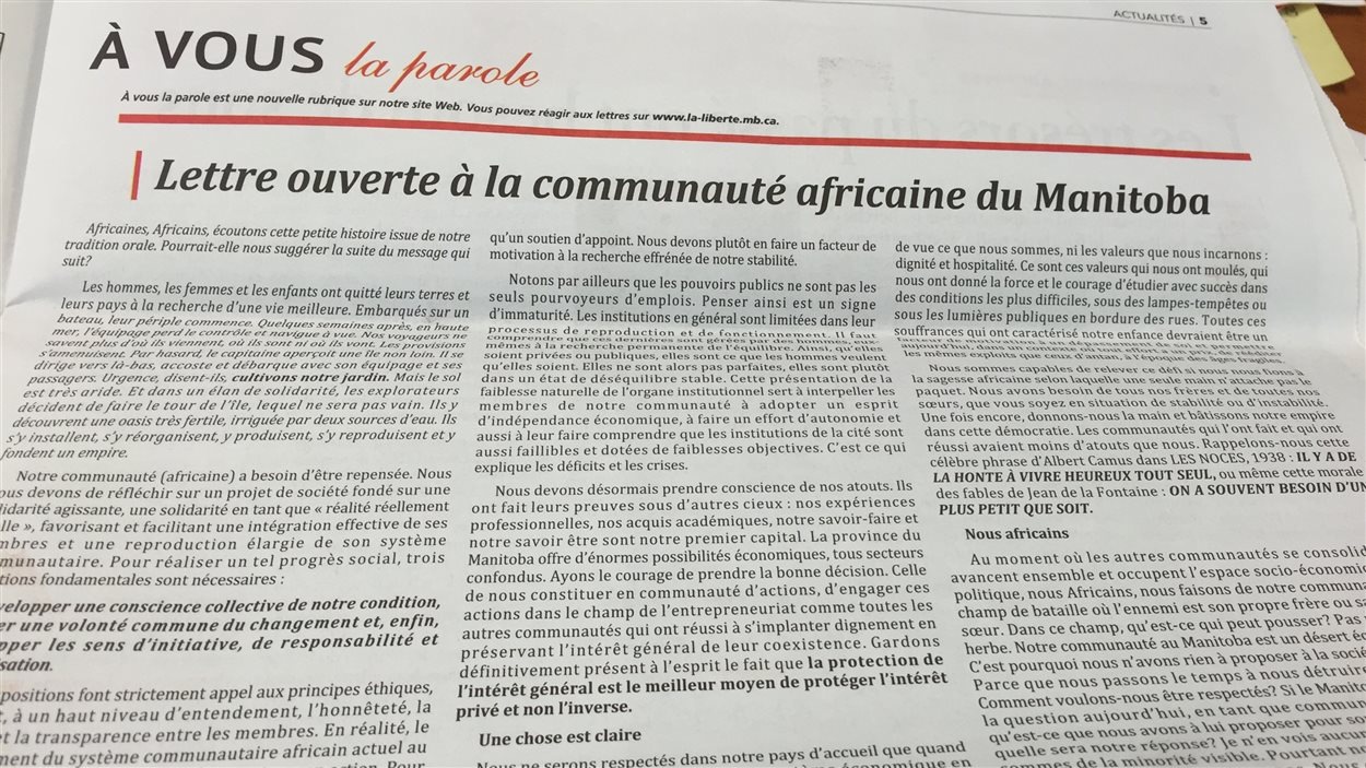 Un Appel De Solidarite A La Communaute Africaine Du Manitoba Radio Canada Ca