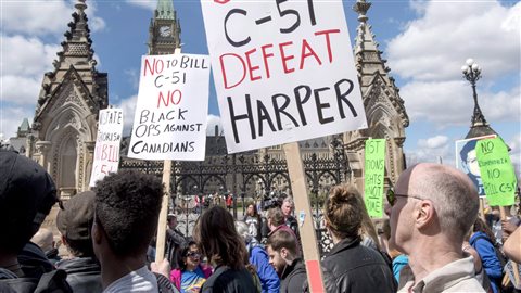 Manifestation à Ottawa contre le projet de loi C-51 en avril dernier