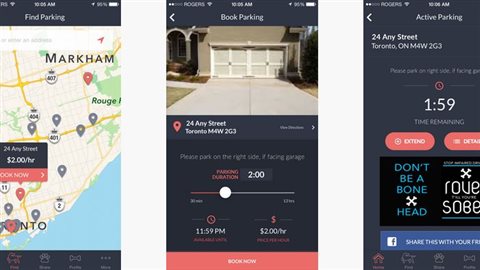L'application « Rover » permet aux usager de trouver un espace de stationnement privé et payant