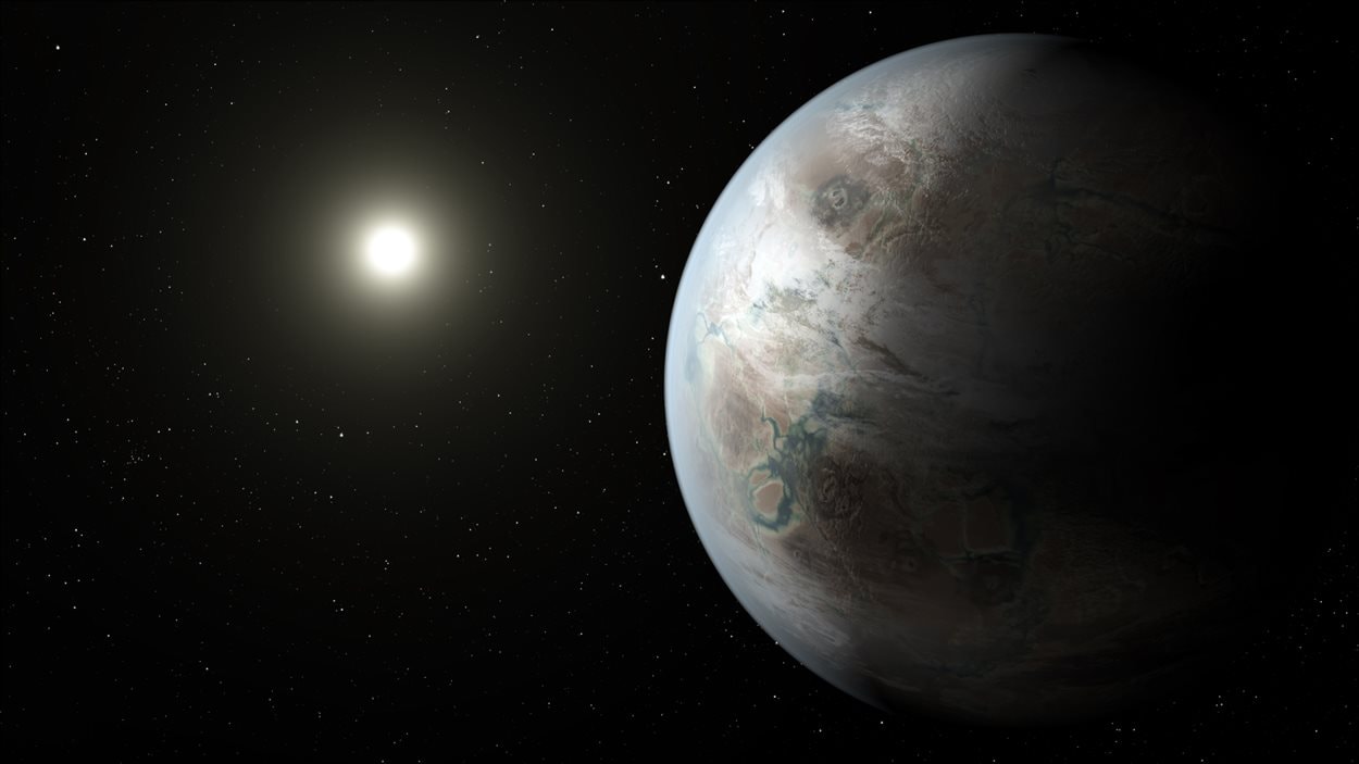 Impression artistique de l'exoplanète Kepler-452b