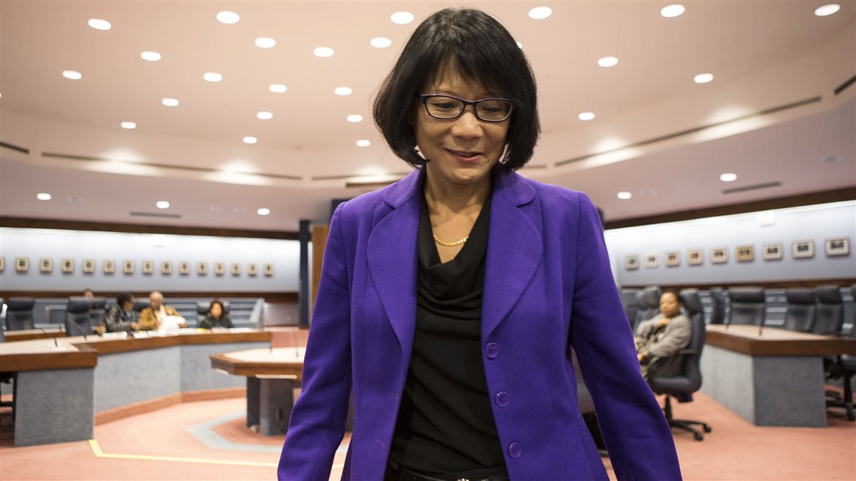 Olivia Chow, durant sa campagne à la mairie de Toronto (18 octobre 2014)